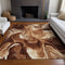 9' X 12' Rust Ivory And Beige Abstract Washable Area Rug With UV Protection