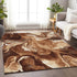 9' X 12' Rust Ivory And Beige Abstract Washable Area Rug With UV Protection