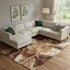 9' X 12' Rust Ivory And Beige Abstract Washable Area Rug With UV Protection