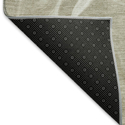 9' X 12' Taupe And Ivory Abstract Washable Area Rug With UV Protection