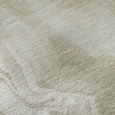 9' X 12' Taupe And Ivory Abstract Washable Area Rug With UV Protection