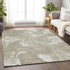 9' X 12' Taupe And Ivory Abstract Washable Area Rug With UV Protection