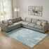 8' X 10' Teal And Ivory Abstract Washable Area Rug With UV Protection