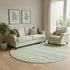 8' Artichoke Green And Ivory Southwestern Washable Round Rug With UV Protection
