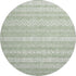 8' Artichoke Green And Ivory Southwestern Washable Round Rug With UV Protection