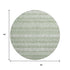 8' Artichoke Green And Ivory Southwestern Washable Round Rug With UV Protection