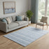5' X 8' Blue And Ivory Southwestern Washable Area Rug With UV Protection