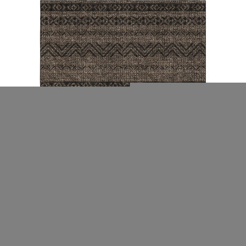 5' X 8' Chocolate And Gray Southwestern Washable Area Rug With UV Protection