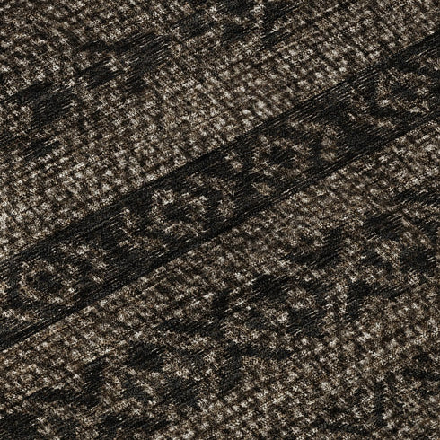 5' X 8' Chocolate And Gray Southwestern Washable Area Rug With UV Protection