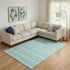 8' X 10' Teal And Ivory Southwestern Washable Area Rug With UV Protection