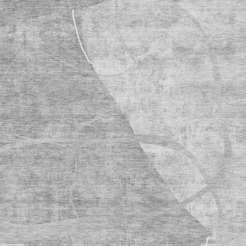 5' X 8' Gray And Silver Abstract Geometric Washable Area Rug With UV Protection
