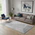 5' X 8' Gray And Silver Abstract Geometric Washable Area Rug With UV Protection