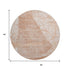 8' Salmon And Ivory Abstract Geometric Washable Round Rug With UV Protection