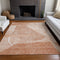 8' X 10' Salmon And Ivory Abstract Geometric Washable Area Rug With UV Protection