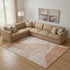 8' X 10' Salmon And Ivory Abstract Geometric Washable Area Rug With UV Protection