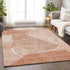 8' X 10' Salmon And Ivory Abstract Geometric Washable Area Rug With UV Protection