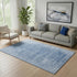 5' X 8' Blue And Ivory Abstract Washable Area Rug With UV Protection