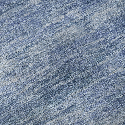 5' X 8' Blue And Ivory Abstract Washable Area Rug With UV Protection