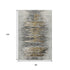 8' X 10' Gray Silver And Gold Abstract Washable Area Rug With UV Protection