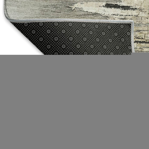 8' X 10' Gray Silver And Gold Abstract Washable Area Rug With UV Protection