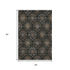 5' X 8' Black Brown And Gray Medallion Washable Area Rug With UV Protection