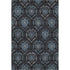 5' X 8' Blue And Charcoal Medallion Washable Area Rug With UV Protection