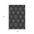 8' X 10' Gray And Silver Medallion Washable Area Rug With UV Protection