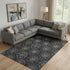 8' X 10' Gray And Silver Medallion Washable Area Rug With UV Protection