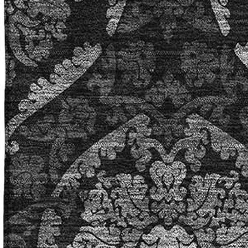 8' X 10' Gray And Silver Medallion Washable Area Rug With UV Protection
