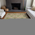 9' X 12' Olive Green And Copper Medallion Washable Area Rug With UV Protection