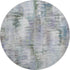 8' Green Purple And Gray Abstract Washable Round Rug With UV Protection