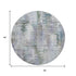 8' Green Purple And Gray Abstract Washable Round Rug With UV Protection