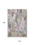 9' X 12' Plum Gold And Ivory Abstract Washable Area Rug With UV Protection