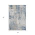 5' X 8' Blue Taupe And Ivory Abstract Washable Area Rug With UV Protection