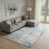 8' X 10' Teal Beige And Copper Abstract Washable Area Rug With UV Protection