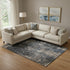 8' X 10' Charcoal Blue And Beige Abstract Washable Area Rug With UV Protection