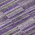 8' Purple And Gray Striped Washable Round Rug With UV Protection