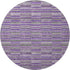 8' Purple And Gray Striped Washable Round Rug With UV Protection