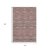 5' X 8' Red Beige And Copper Striped Washable Area Rug With UV Protection