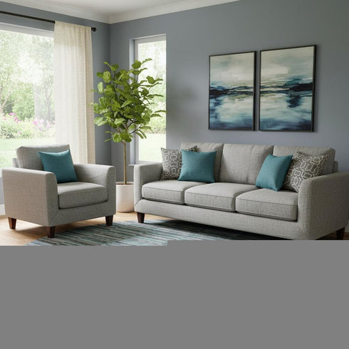 8' Teal And Gray Striped Washable Round Rug With UV Protection