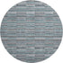8' Teal And Gray Striped Washable Round Rug With UV Protection