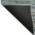 8' Teal And Gray Striped Washable Round Rug With UV Protection