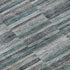 8' Teal And Gray Striped Washable Round Rug With UV Protection