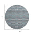8' Teal And Gray Striped Washable Round Rug With UV Protection