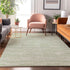 9' X 12' Sage And Ivory Striped Washable Area Rug With UV Protection