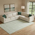 9' X 12' Sage And Ivory Striped Washable Area Rug With UV Protection