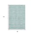 8' X 10' Turquoise Gray And Ivory Striped Washable Area Rug With UV Protection