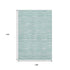 9' X 12' Turquoise Gray And Ivory Striped Washable Area Rug With UV Protection