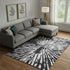 9' X 12' Black And Ivory Zebra Print Washable Area Rug With UV Protection