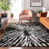 9' X 12' Black And Ivory Zebra Print Washable Area Rug With UV Protection